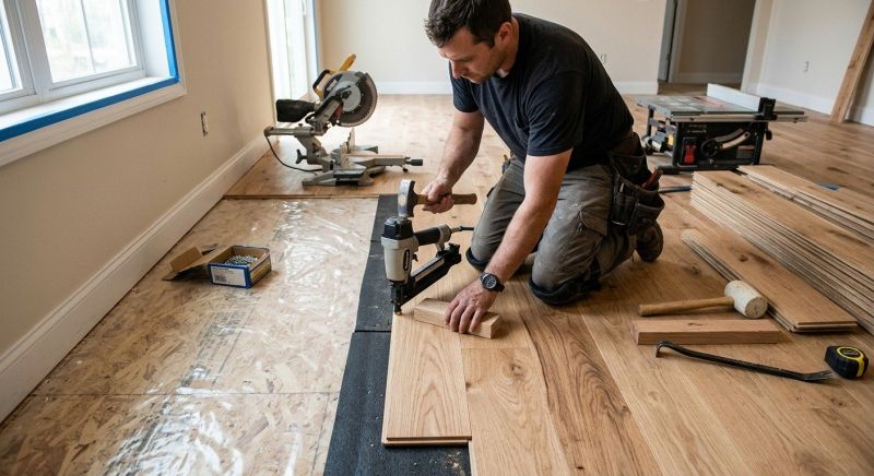 Dark Wood Floor Installation in Manassas, VA